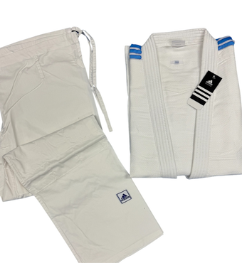 Adidas Judo Club Uniform J350 white with blue shoulder stripes