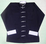 Black Kung Fu Top w/ White Cuff