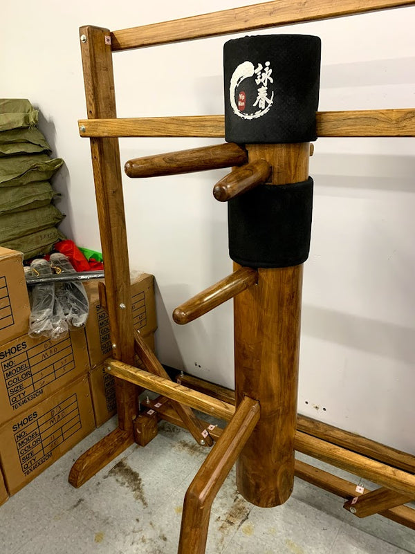 Wing Chun Wooden Dummy – Tri-Pod Standing Target – Kung Fu Training With Pads – FactoryOnlineShop