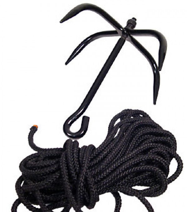 Black Ninja Folding Grappling Hook W/ 33 Foot Rope