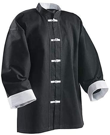 Black Kung Fu Top w/ White Cuff